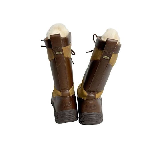 Ugg brown/ tan fur lined mixon leather boots size 5.5 - Picture 3 of 14